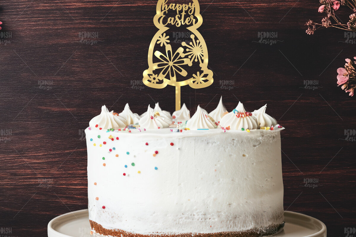 Intra απο ξύλο plywood  Χρώμα wenge 3mm-4mm πάχος - Πάσχα Μπάνι Κέικ Topper Δίασταση 15x15 cm INTRAFABR-69607016