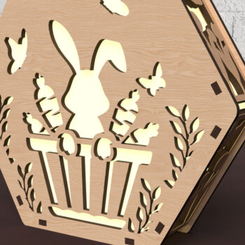 Intra απο ξύλο plywood  Χρώμα wenge 3mm-4mm πάχος - Λαμπροθήκη Πασχαλινό Λαγουδάκι Δίασταση 20x20 cm INTRAFABR-119659525 - Image 1