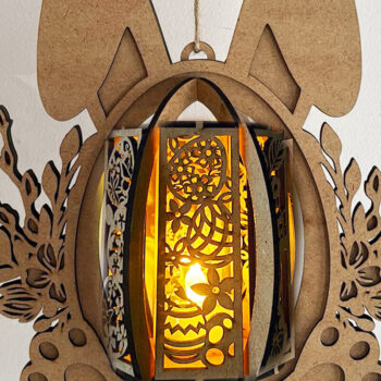 Intra απο ξύλο plywood  Χρώμα wenge 3mm-4mm πάχος - Κηροπήγιο Πασχαλινό Λαγουδάκι Δίασταση 3x8 cm INTRAFABR-119659549 - Image 1