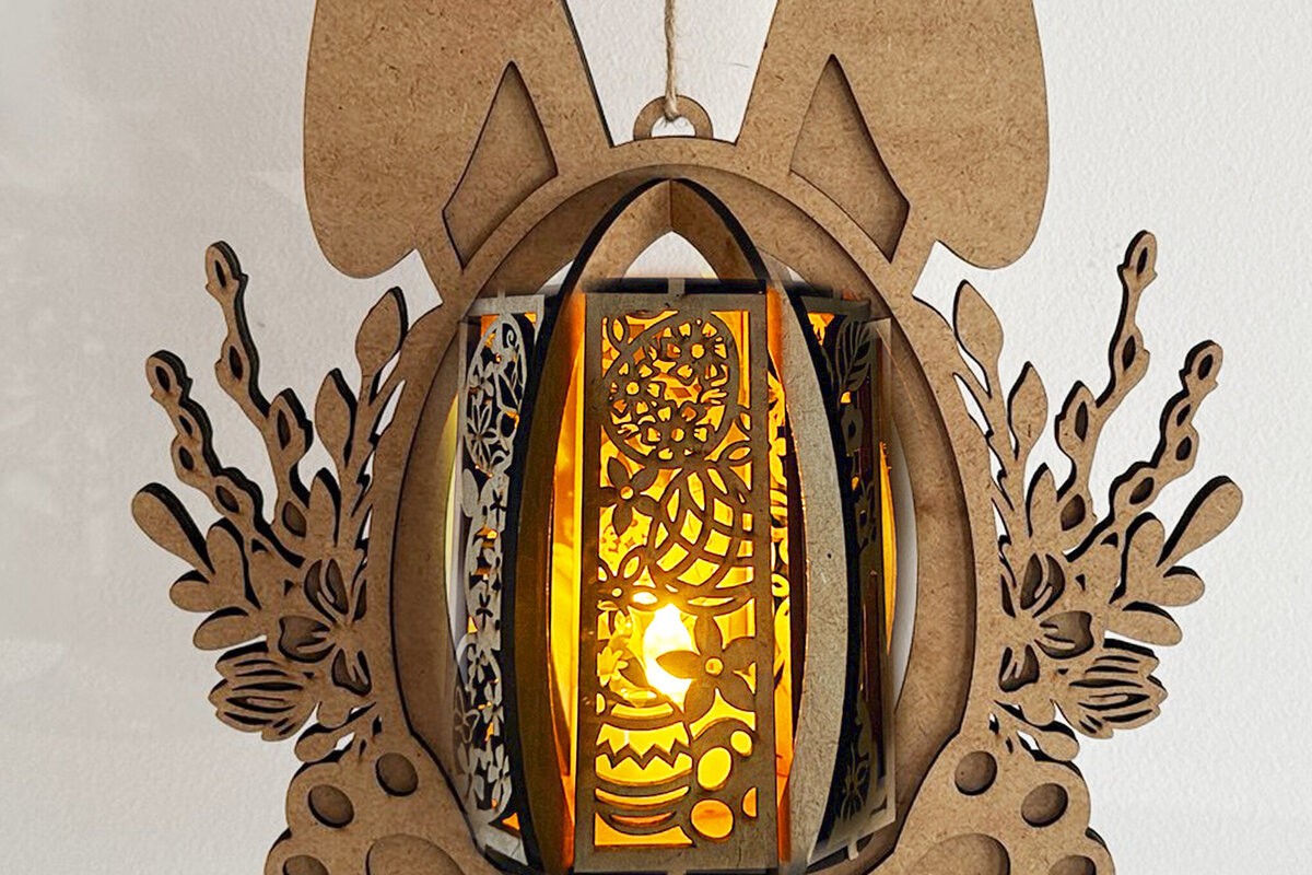 Intra απο ξύλο plywood  Χρώμα wenge 3mm-4mm πάχος - Κηροπήγιο Πασχαλινό Λαγουδάκι Δίασταση 3x8 cm INTRAFABR-119659549