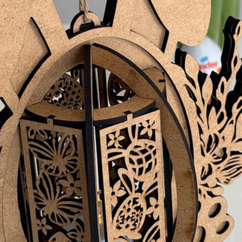 Intra απο ξύλο plywood  Χρώμα wenge 3mm-4mm πάχος - Κηροπήγιο Πασχαλινό Λαγουδάκι Δίασταση 3x8 cm INTRAFABR-119659549 - Image 2