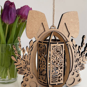 Intra απο ξύλο plywood  Χρώμα wenge 3mm-4mm πάχος - Κηροπήγιο Πασχαλινό Λαγουδάκι Δίασταση 3x8 cm INTRAFABR-119659549 - Image 4