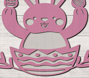 Intra απο ξύλο plywood  Χρώμα wenge 3mm-4mm πάχος - Πασχαλινό μπολ με ζαχαρωτά λαγουδάκι Δίασταση 30x20 cm INTRAFABR-119659557