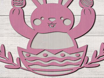 Intra απο ξύλο plywood  Χρώμα wenge 3mm-4mm πάχος - Πασχαλινό μπολ με ζαχαρωτά λαγουδάκι Δίασταση 30x20 cm INTRAFABR-119659557 - Image 1