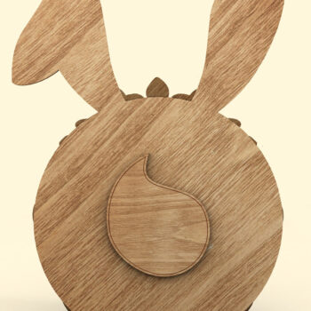 Intra απο ξύλο plywood  Χρώμα wenge 3mm-4mm πάχος - Πρότυπο κουτιού καραμελών για το Πάσχα λαγουδάκι Δίασταση 7x10 cm INTRAFABR-72076695 - Image 4