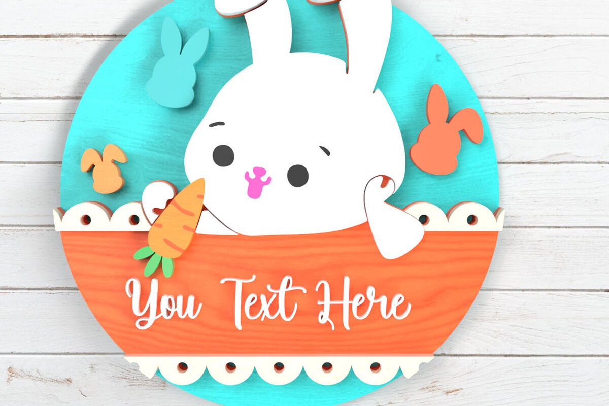 Intra απο ξύλο plywood  Χρώμα wenge 3mm-4mm πάχος - Πασχαλινό λαγουδάκι καρότο σημάδι με λέιζερ Δίασταση 6x6 cm INTRAFABR-124211894