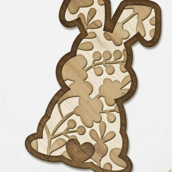 Intra απο ξύλο plywood Χρώμα wenge 3mm-4mm πάχος - Πρότυπο αποκοπής λαγουδάκι του Πάσχα, διακόσμηση Δίασταση 34x7 cm INTRAFABR-123668315 - Image 1