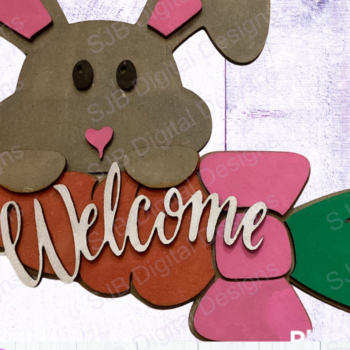 Intra απο ξύλο plywood  Χρώμα wenge 3mm-4mm πάχος - Πινακίδα Πόρτας Πασχαλινής Λαγουδίτσας, , Δίασταση 15x15 cm INTRAFABR-94232133 - Image 1