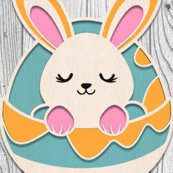 Intra απο ξύλο plywood  Χρώμα wenge 3mm-4mm πάχος - Easter Bunny Door , Ξύλινη στρογγυλή πινακίδα Δίασταση 15x15 cm INTRAFABR-94232330 - Image 5