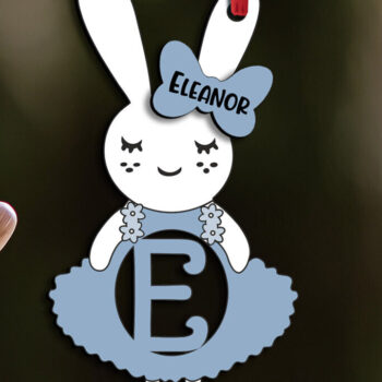 Intra απο ξύλο plywood  Χρώμα wenge 3mm-4mm πάχος - Πασχαλινό λαγουδάκι Φόρεμα Letter E Καλάθι λέιζερ Δίασταση 6x6 cm INTRAFABR-94232447 - Image 3