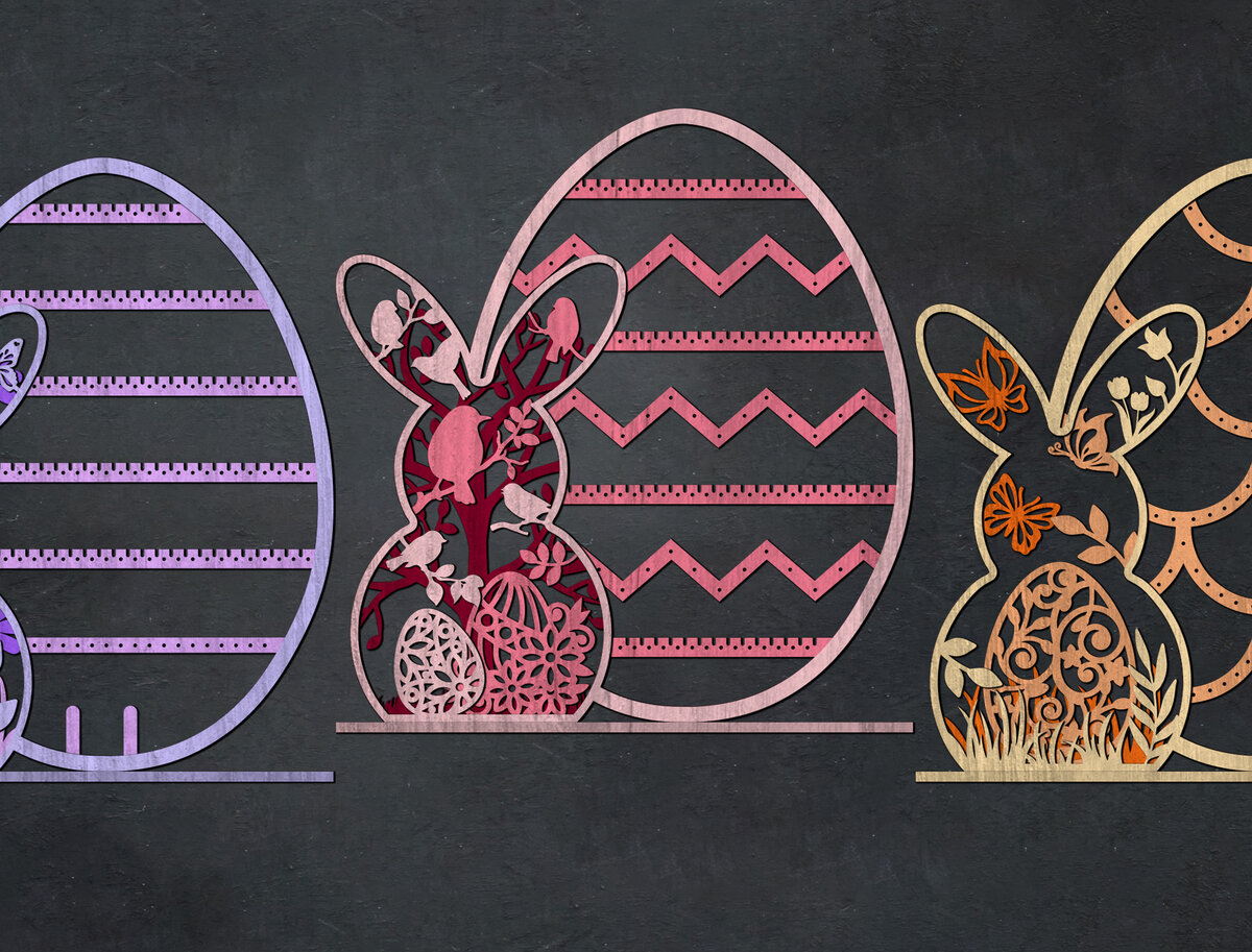 Intra απο ξύλο plywood  Χρώμα wenge 3mm-4mm πάχος - Σετ Πάσχα Σκουλαρίκια Λαγουδάκι Δίασταση 3x3 cm INTRAFABR-94232460