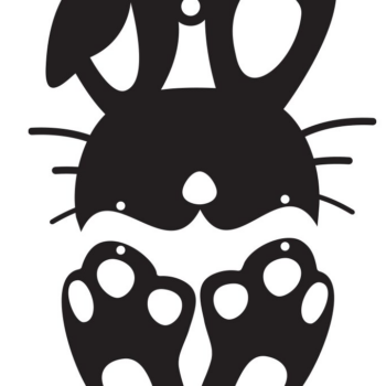 Intra απο ξύλο plywood Χρώμα wenge 3mm-4mm πάχος - Πασχαλινό σκουλαρίκι λαγουδάκι Δίασταση 3x3 cm INTRAFABR-94232497 - Image 1