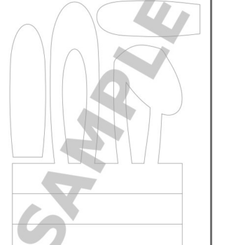 Intra απο ξύλο plywood  Χρώμα wenge 3mm-4mm πάχος - Πρότυπο κεφαλόδεσμου με αυτιά λαγουδάκι του Πάσχα Δίασταση 15x15 cm INTRAFABR-94232080 - Image 1