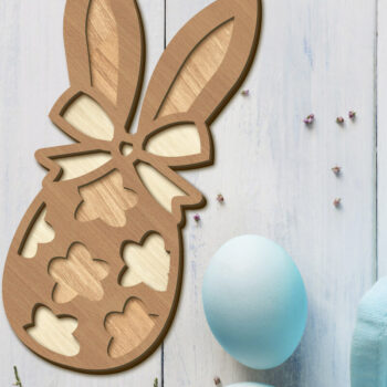 Intra απο ξύλο plywood  Χρώμα wenge 3mm-4mm πάχος - Πασχαλινό λαγουδάκι, Διακοσμητικό κομμένο Δίασταση 5x4 cm INTRAFABR-31211745 - Image 1