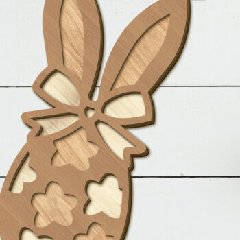 Intra απο ξύλο plywood  Χρώμα wenge 3mm-4mm πάχος - Πασχαλινό λαγουδάκι, Διακοσμητικό κομμένο Δίασταση 5x4 cm INTRAFABR-31211745 - Image 2