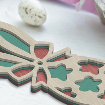 Intra απο ξύλο plywood  Χρώμα wenge 3mm-4mm πάχος - Πασχαλινό λαγουδάκι, Διακοσμητικό κομμένο Δίασταση 5x4 cm INTRAFABR-31211745 - Image 3