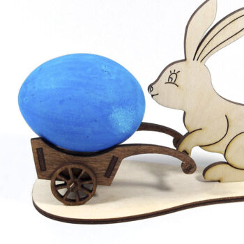 Intra απο ξύλο plywood  Χρώμα wenge 3mm-4mm πάχος - Πασχαλινή αυγοθήκη για λαγουδάκι. κοπής με λέιζερ. Δίασταση 13x9 cm INTRAFABR-102772664 - Image 1