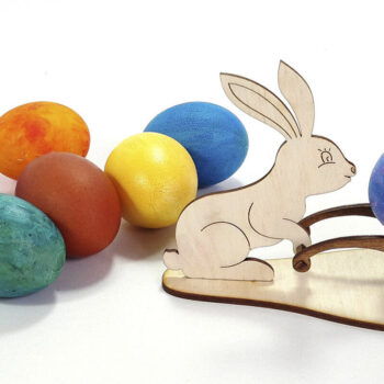 Intra απο ξύλο plywood  Χρώμα wenge 3mm-4mm πάχος - Πασχαλινή αυγοθήκη για λαγουδάκι. κοπής με λέιζερ. Δίασταση 13x9 cm INTRAFABR-102772664 - Image 5