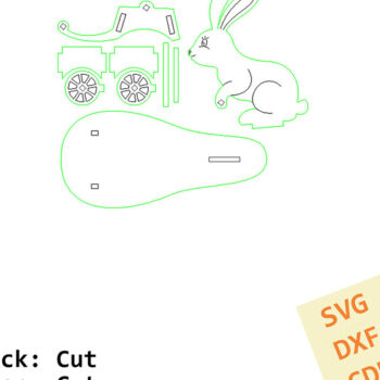 Intra απο ξύλο plywood  Χρώμα wenge 3mm-4mm πάχος - Πασχαλινή αυγοθήκη για λαγουδάκι. κοπής με λέιζερ. Δίασταση 13x9 cm INTRAFABR-102772664 - Image 6