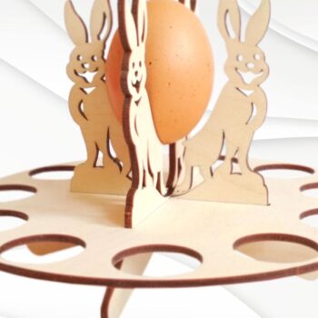 Intra απο ξύλο plywood Χρώμα wenge 3mm-4mm πάχος - Αυγοθήκη Πασχαλινής Λαγουδίτσας, κοπής με λέιζερ Δίασταση 209x209 cm INTRAFABR-124401981 - Image 1