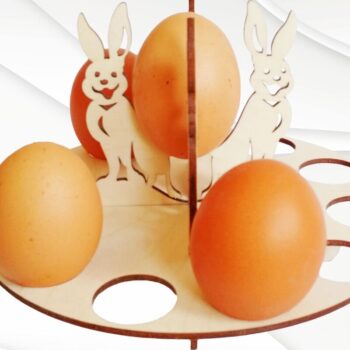 Intra απο ξύλο plywood Χρώμα wenge 3mm-4mm πάχος - Αυγοθήκη Πασχαλινής Λαγουδίτσας, κοπής με λέιζερ Δίασταση 209x209 cm INTRAFABR-124401981 - Image 2