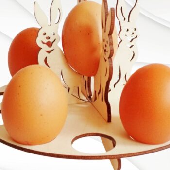 Intra απο ξύλο plywood Χρώμα wenge 3mm-4mm πάχος - Αυγοθήκη Πασχαλινής Λαγουδίτσας, κοπής με λέιζερ Δίασταση 209x209 cm INTRAFABR-124401981 - Image 3