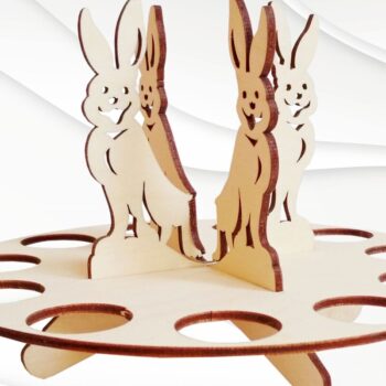 Intra απο ξύλο plywood Χρώμα wenge 3mm-4mm πάχος - Αυγοθήκη Πασχαλινής Λαγουδίτσας, κοπής με λέιζερ Δίασταση 209x209 cm INTRAFABR-124401981 - Image 4