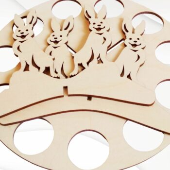 Intra απο ξύλο plywood Χρώμα wenge 3mm-4mm πάχος - Αυγοθήκη Πασχαλινής Λαγουδίτσας, κοπής με λέιζερ Δίασταση 209x209 cm INTRAFABR-124401981 - Image 6