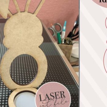 Intra απο ξύλο plywood  Χρώμα wenge 3mm-4mm πάχος - Πασχαλινό Μπάνι Αυγοθήκη Laser Δίασταση 4x4 cm INTRAFABR-117534440 - Image 1