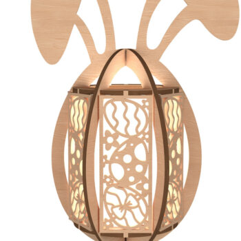 Intra απο ξύλο plywood  Χρώμα wenge 3mm-4mm πάχος - Πασχαλινό λαγουδάκι Φανάρι με λέιζερ Δίασταση 30x20 cm INTRAFABR-96820292 - Image 1