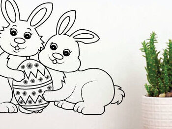 Intra απο ξύλο plywood  Χρώμα wenge 3mm-4mm πάχος - κοπής με λέιζερ Easter Bunny Egg, τέχνη τοίχου Δίασταση 40x50 cm INTRAFABR-98137390 - Image 1