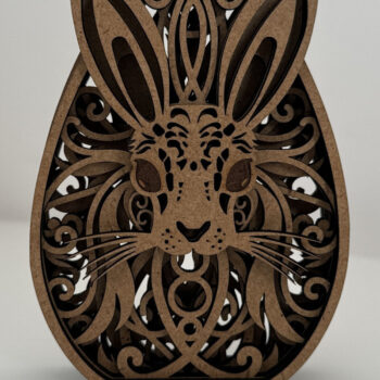 Intra απο ξύλο plywood Χρώμα wenge 3mm-4mm πάχος - Πασχαλινό αυγό λαγουδάκι, πολυστρωματικό κομμένο Δίασταση 5x4 cm INTRAFABR-95650764 - Image 3