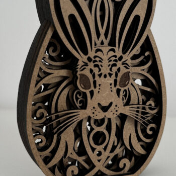 Intra απο ξύλο plywood Χρώμα wenge 3mm-4mm πάχος - Πασχαλινό αυγό λαγουδάκι, πολυστρωματικό κομμένο Δίασταση 5x4 cm INTRAFABR-95650764 - Image 4