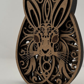 Intra απο ξύλο plywood Χρώμα wenge 3mm-4mm πάχος - Πασχαλινό αυγό λαγουδάκι, πολυστρωματικό κομμένο Δίασταση 5x4 cm INTRAFABR-95650764 - Image 5