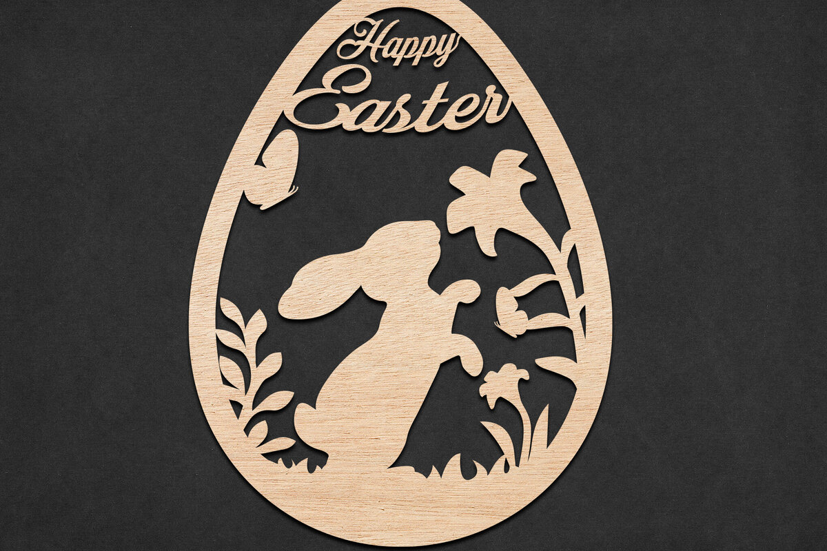 Intra απο ξύλο plywood  Χρώμα wenge 3mm-4mm πάχος - Στολίδι Πασχαλινό Λαγουδάκι - Δίασταση 6x6 cm INTRAFABR-95651220