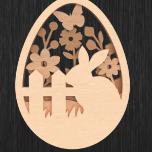 Intra απο ξύλο plywood  Χρώμα wenge 3mm-4mm πάχος - Στολίδι Πασχαλινό λαγουδάκι με λέιζερ Δίασταση 6x6 cm INTRAFABR-98265952