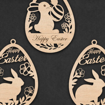 Intra απο ξύλο plywood  Χρώμα wenge 3mm-4mm πάχος - Πακέτο με στολίδια με αυγά για το Πάσχα Δίασταση 6x6 cm INTRAFABR-95650682 - Image 1