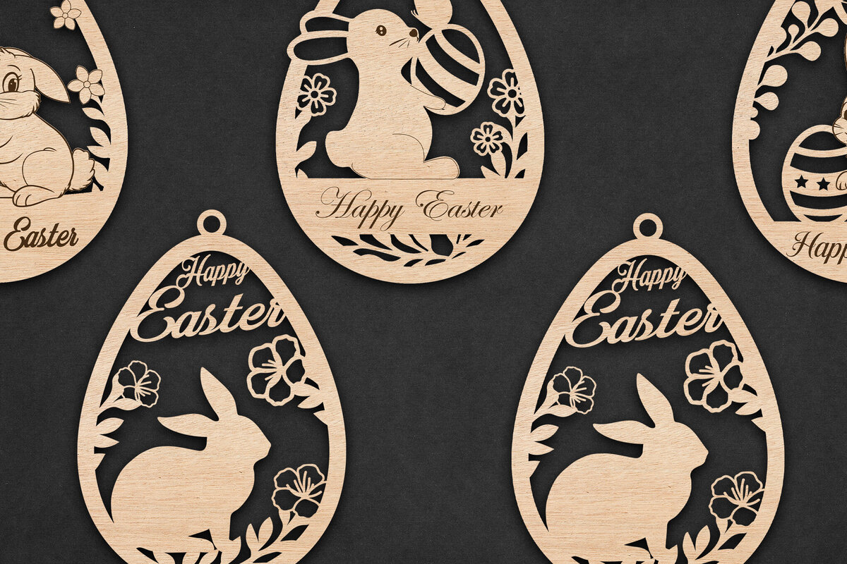 Intra απο ξύλο plywood  Χρώμα wenge 3mm-4mm πάχος - Πακέτο με στολίδια με αυγά για το Πάσχα Δίασταση 6x6 cm INTRAFABR-95650682