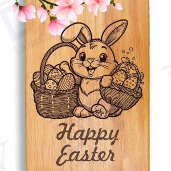 Intra απο ξύλο plywood  Χρώμα wenge 3mm-4mm πάχος - Πασχαλινό λαγουδάκι Χαρακτική Δίασταση 4x4 cm INTRAFABR-109425520 - Image 1