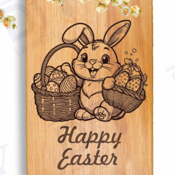 Intra απο ξύλο plywood  Χρώμα wenge 3mm-4mm πάχος - Πασχαλινό λαγουδάκι Χαρακτική Δίασταση 4x4 cm INTRAFABR-109425520 - Image 2