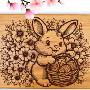 Intra απο ξύλο plywood  Χρώμα wenge 3mm-4mm πάχος - Πασχαλινό λαγουδάκι Χαρακτική Δίασταση 4x4 cm INTRAFABR-99394288 - Image 1