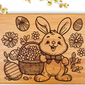 Intra απο ξύλο plywood  Χρώμα wenge 3mm-4mm πάχος - Πασχαλινό λαγουδάκι Χαρακτική Δίασταση 4x4 cm INTRAFABR-69707439 - Image 1