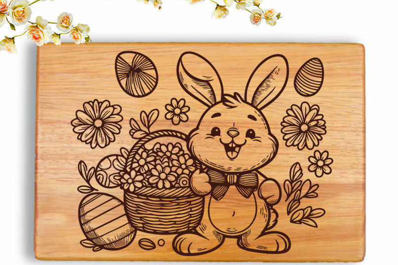 Intra απο ξύλο plywood  Χρώμα wenge 3mm-4mm πάχος - Πασχαλινό λαγουδάκι Χαρακτική Δίασταση 4x4 cm INTRAFABR-69707439