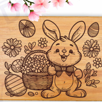 Intra απο ξύλο plywood  Χρώμα wenge 3mm-4mm πάχος - Πασχαλινό λαγουδάκι Χαρακτική Δίασταση 4x4 cm INTRAFABR-69707439 - Image 2