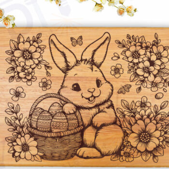 Intra απο ξύλο plywood  Χρώμα wenge 3mm-4mm πάχος - Πασχαλινό λαγουδάκι Χαρακτική Δίασταση 4x4 cm INTRAFABR-85827761 - Image 2