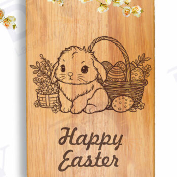 Intra απο ξύλο plywood  Χρώμα wenge 3mm-4mm πάχος - Πασχαλινό λαγουδάκι Χαρακτική Δίασταση 4x4 cm INTRAFABR-107500660 - Image 1