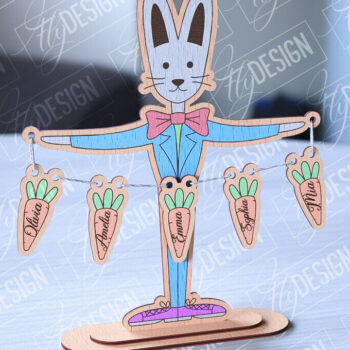 Intra απο ξύλο plywood Χρώμα wenge 3mm-4mm πάχος - Οικογενειακά σημάδια λαγουδάκι του Πάσχα | Οικογενειακό Δέντρο Δίασταση 15x15 cm INTRAFABR-95650632 - Image 2