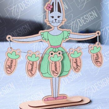 Intra απο ξύλο plywood Χρώμα wenge 3mm-4mm πάχος - Οικογενειακά σημάδια λαγουδάκι του Πάσχα | Οικογενειακό Δέντρο Δίασταση 15x15 cm INTRAFABR-95650632 - Image 3