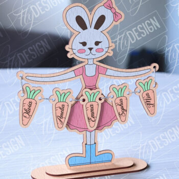 Intra απο ξύλο plywood Χρώμα wenge 3mm-4mm πάχος - Οικογενειακά σημάδια λαγουδάκι του Πάσχα | Οικογενειακό Δέντρο Δίασταση 15x15 cm INTRAFABR-95650632 - Image 5