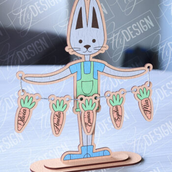 Intra απο ξύλο plywood Χρώμα wenge 3mm-4mm πάχος - Οικογενειακά σημάδια λαγουδάκι του Πάσχα | Οικογενειακό Δέντρο Δίασταση 15x15 cm INTRAFABR-95650632 - Image 6